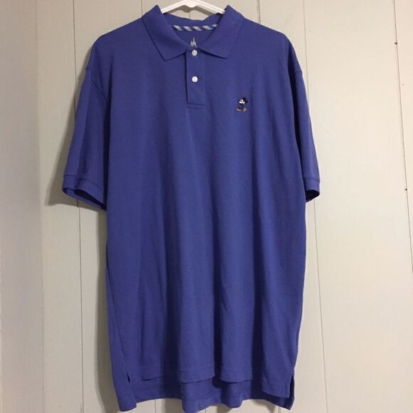 Walt Disney World Mickey Mouse Blue Golf Polo Cotton Large - Picture 1 of 5